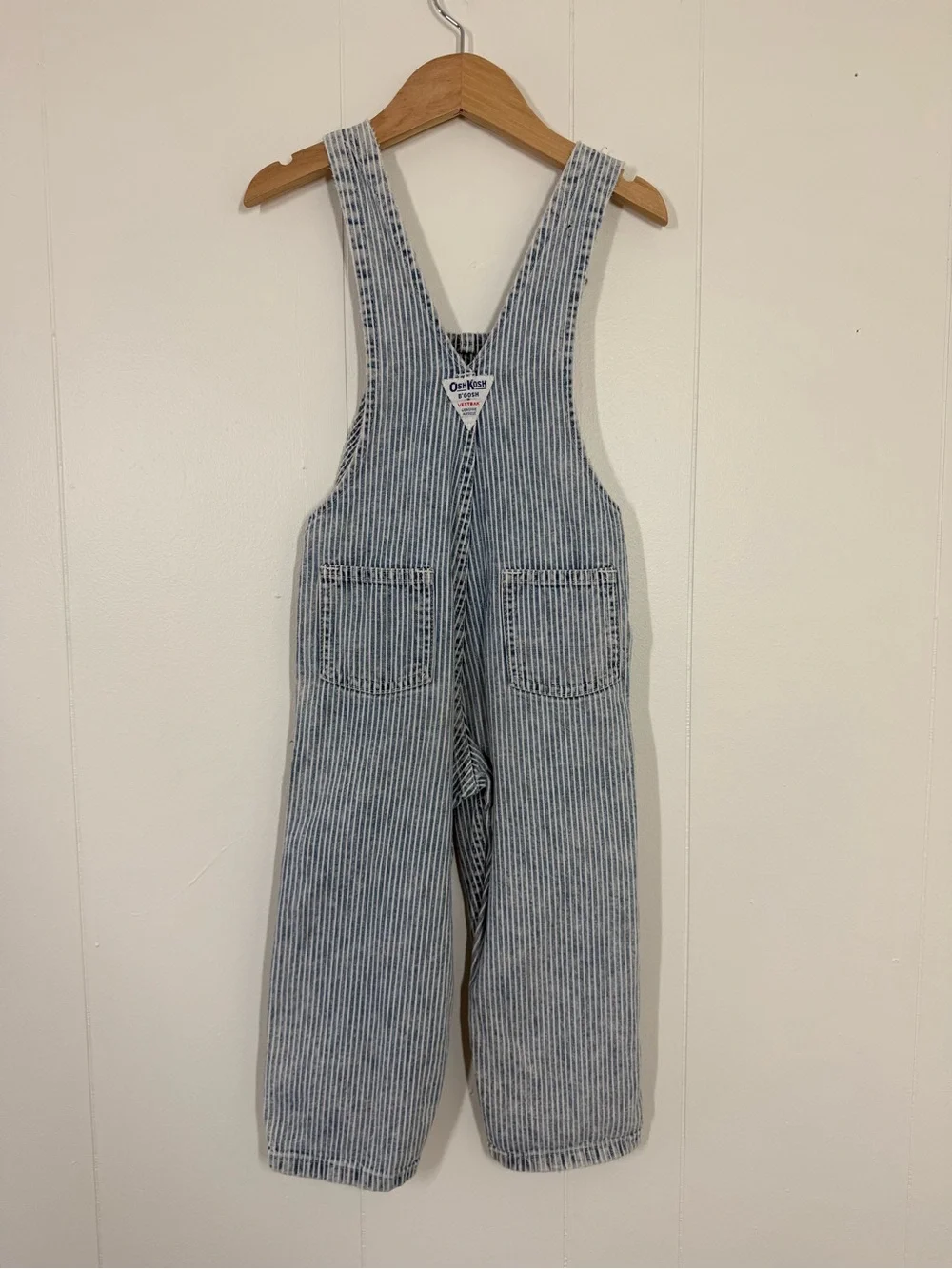 OshKosh B’Gosh Vintage Made in USA Paper Tag Striped Overalls